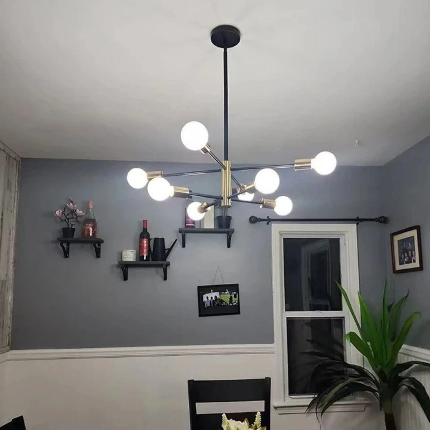 Lustre Design à Boules en Verre – 4 / 6 / 8 / 10 têtes – Blanc chaud – Idéal Salon, Salle à manger, Chambre