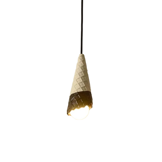 Suspension LED Moderne – Cornet de glace – Vanille ou Chocolat – Blanc chaud – Idéal pour chambre enfant, salon, chambre