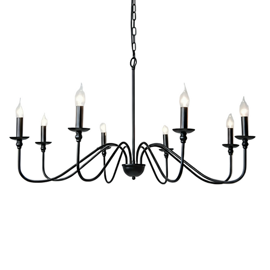 Lustre Rétro Loft – Style Vintage Américain – 4, 6 ou 8 Lampes – Noir ou Or – Idéal Salon, Salle à Manger, Cuisine