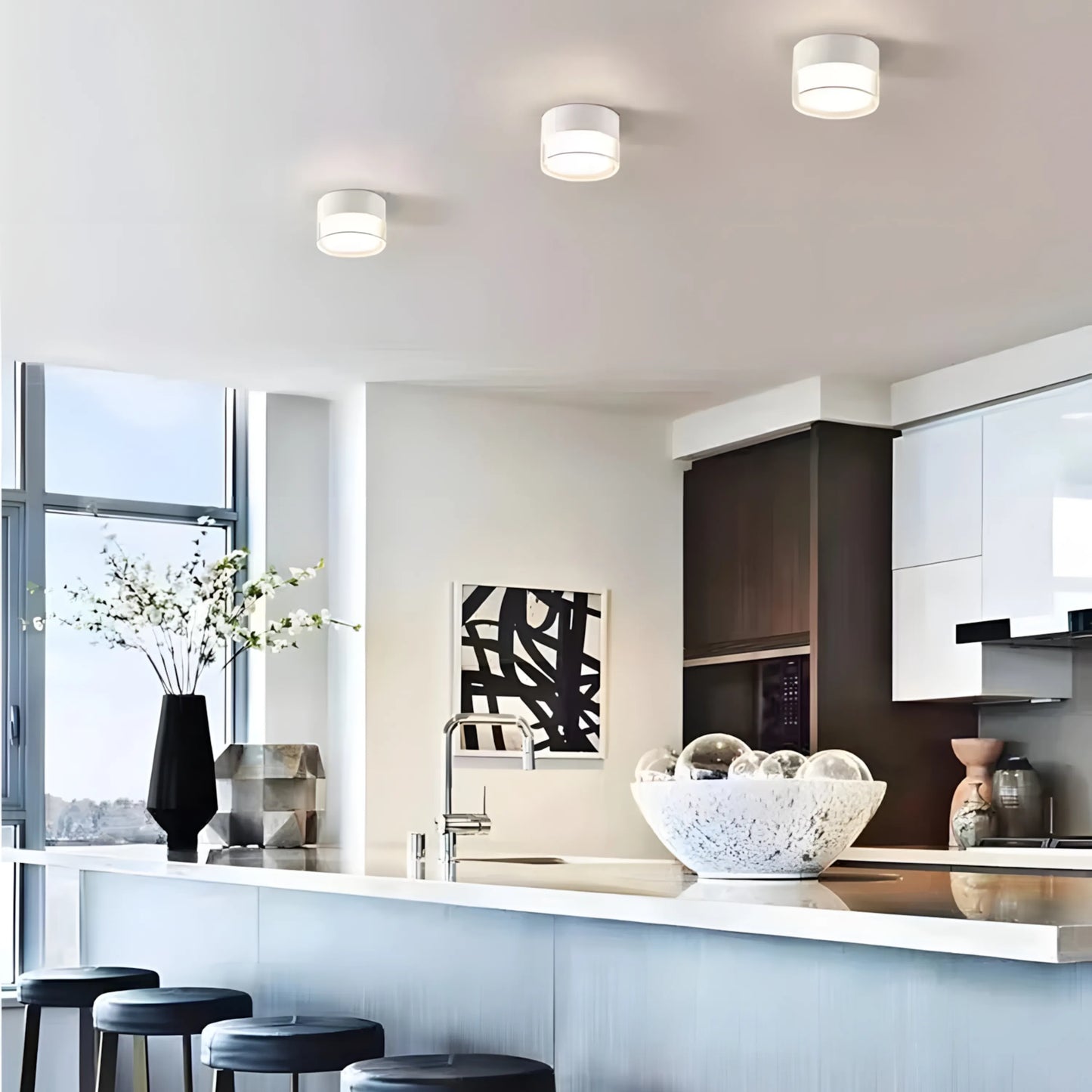 Spot LED Puissant – 20W – Design Compact – Noir, Blanc – Idéal pour Entrée, Couloir, Cuisine