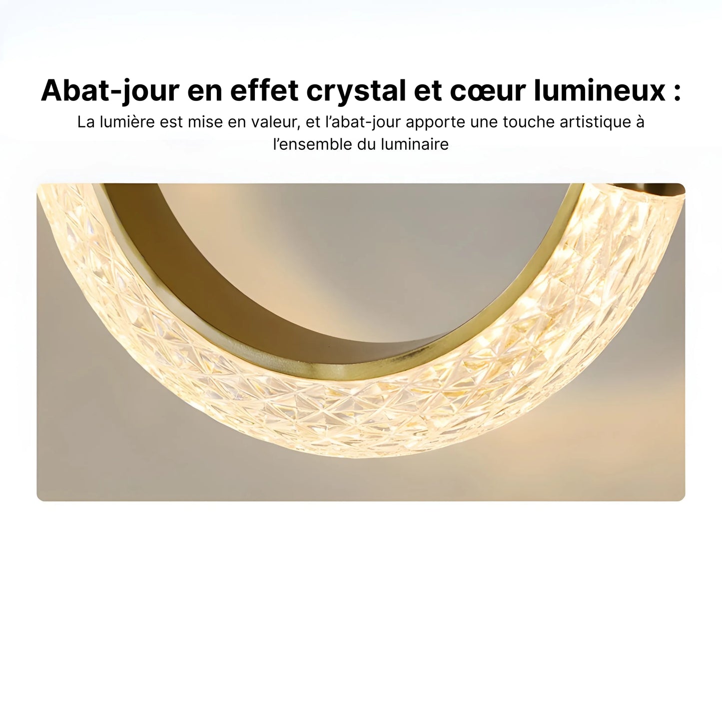 Suspension LED Cristal – Ovale 1 ou 2 têtes – Blanc chaud – Idéal salon, chambre, chevet