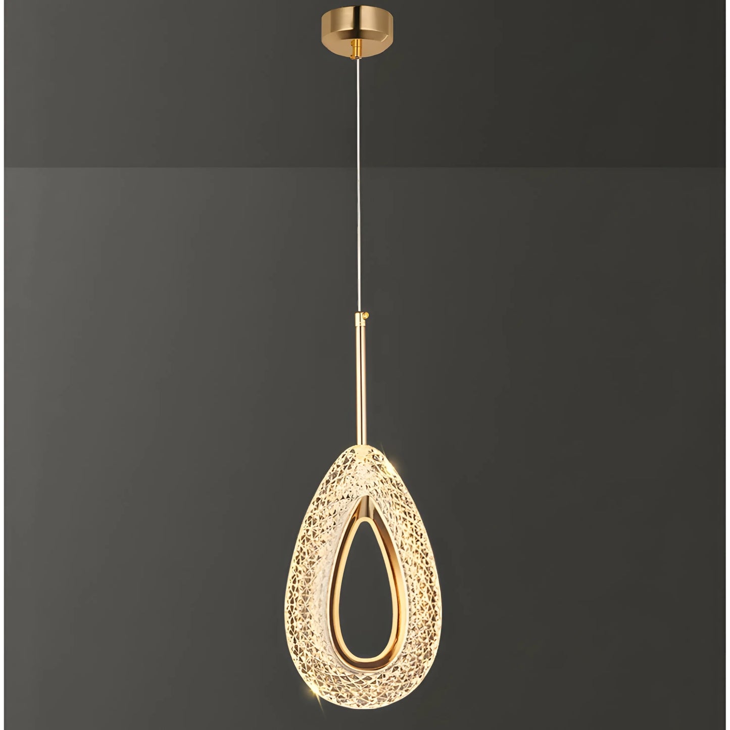 Suspension LED Cristal – Goutte 1 ou 2 têtes – Blanc chaud – Idéal salon, chambre, chevet