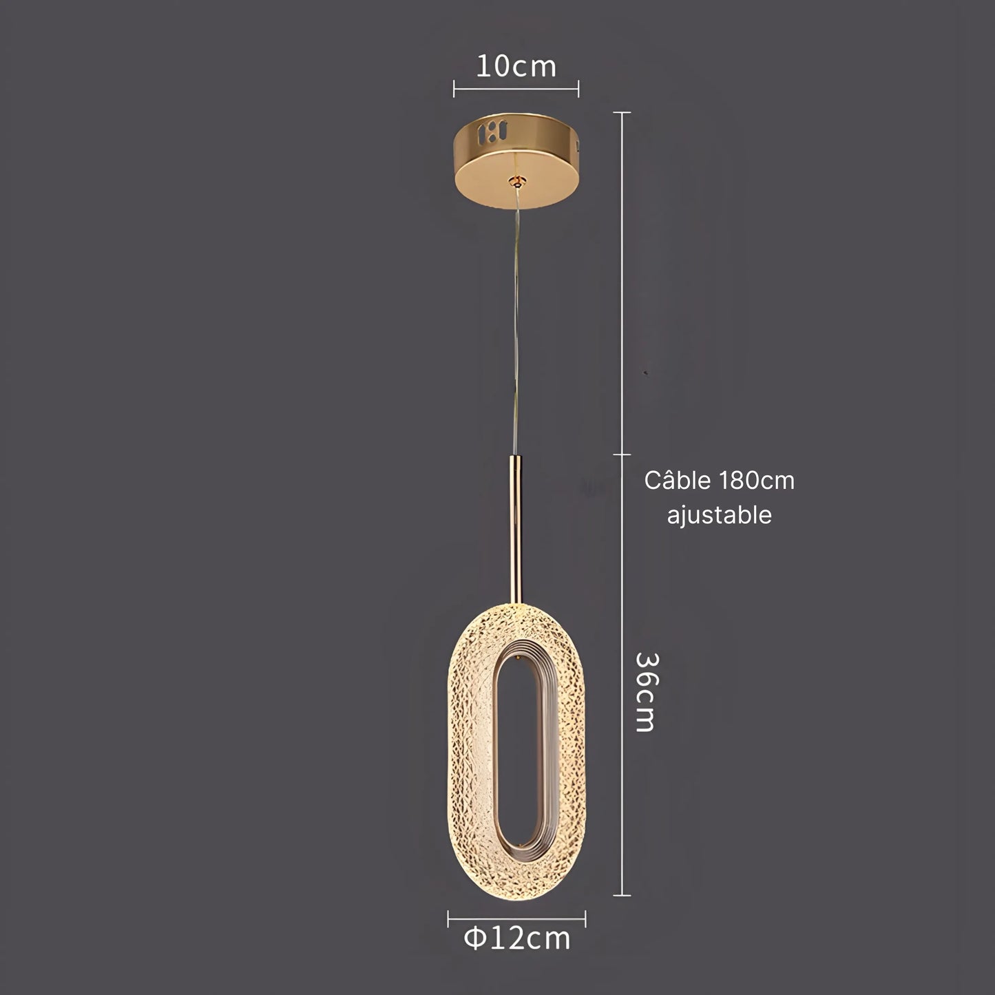 Suspension LED Cristal – Ovale 1 ou 2 têtes – Blanc chaud – Idéal salon, chambre, chevet