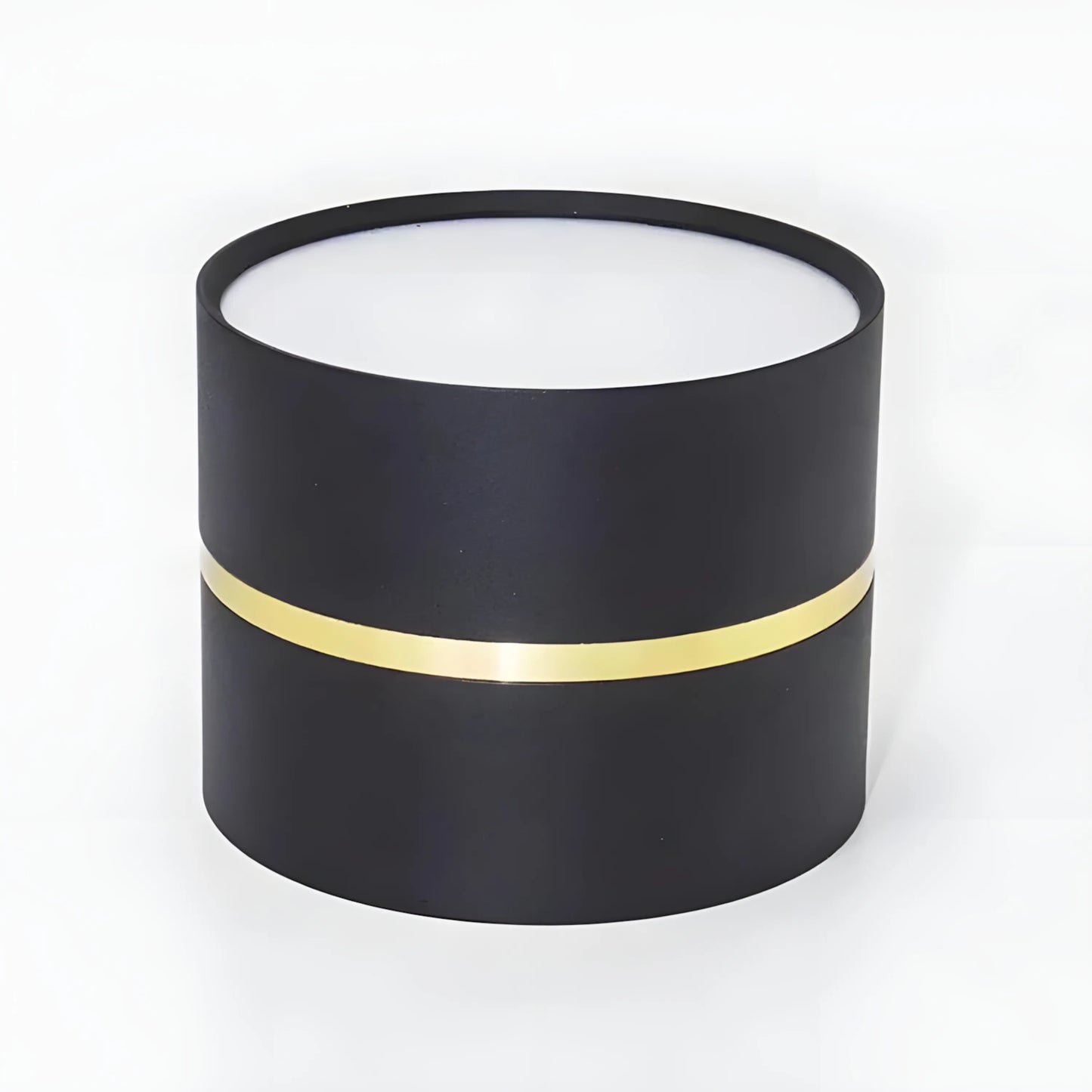 Plafonnier Spot LED Cylindrique – 15W – Anneau Doré – Noir, Blanc – Idéal Entrée, Couloir, Dressing