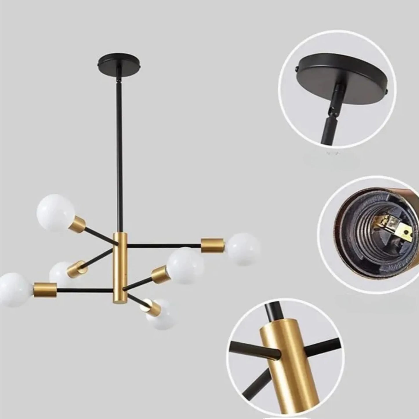 Lustre Design à Boules en Verre – 4 / 6 / 8 / 10 têtes – Blanc chaud – Idéal Salon, Salle à manger, Chambre