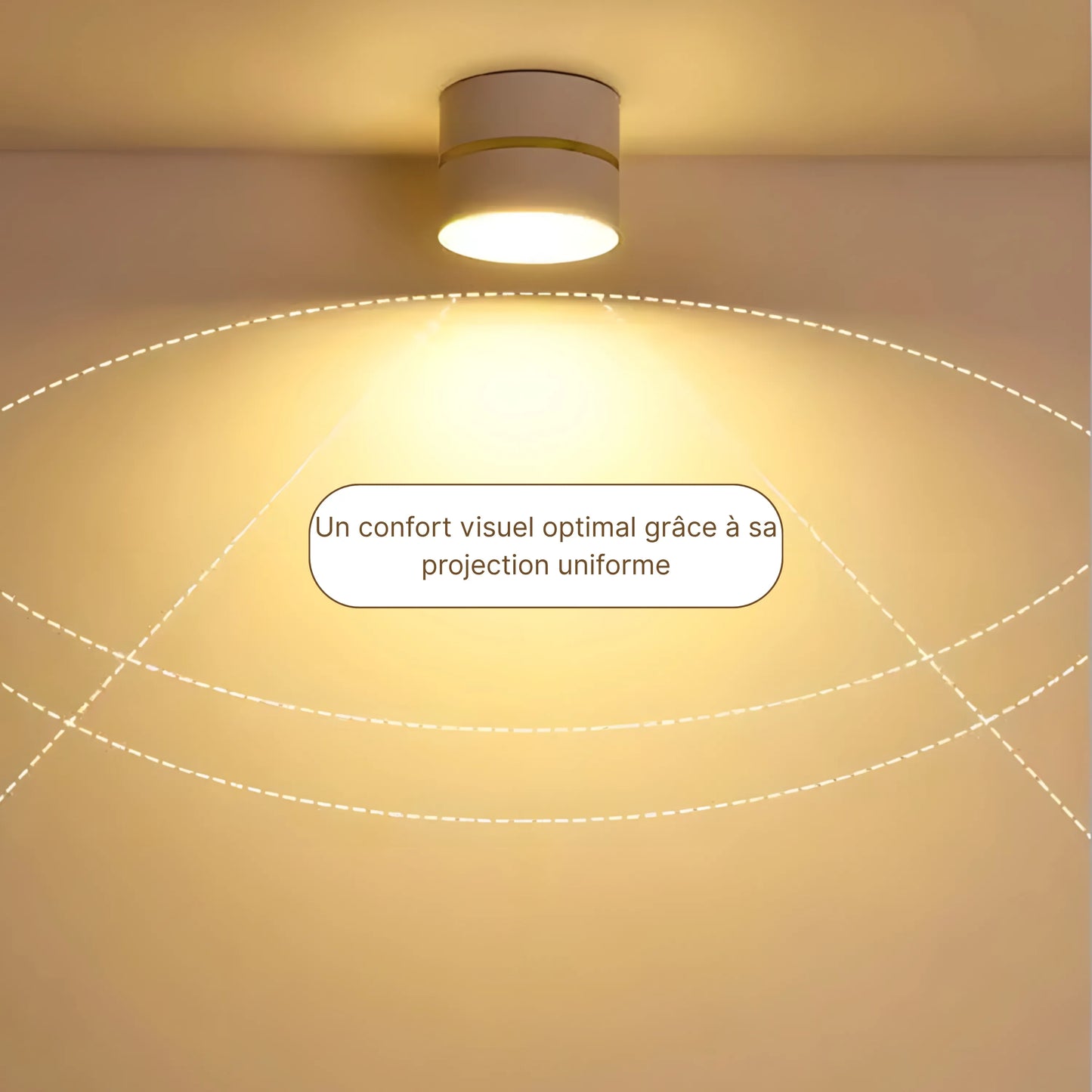 Plafonnier Spot LED Cylindrique – 15W – Anneau Doré – Noir, Blanc – Idéal Entrée, Couloir, Dressing